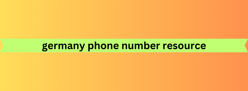 germany phone number resource